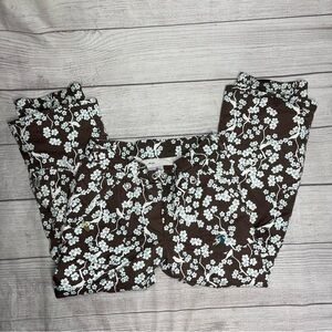 Cold As Ice Vintage Y2K Women’s Medium Brown Blue Flowers Snow Pants